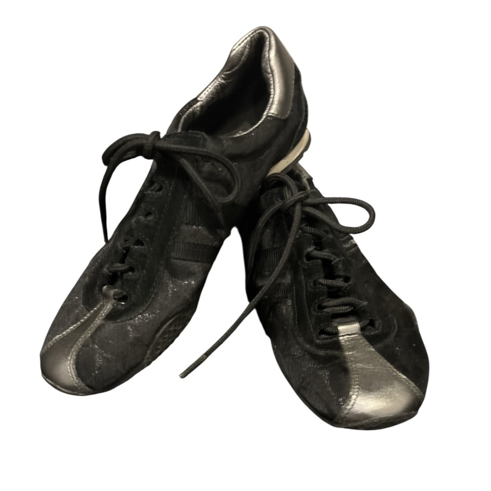 Coach Katelyn Signature Jacquard Athletic Sneakers Black and Silver Women  6M